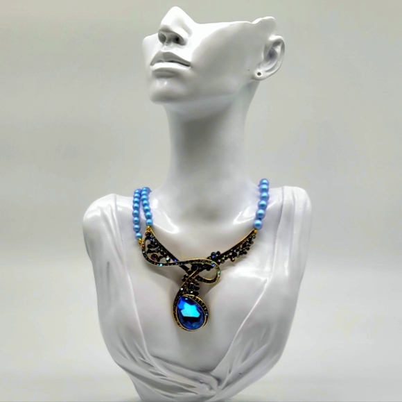 Heidi Daus Multicolor Swarovski Crystal Tears of Joy Necklace w Iridescent Pearl - Picture 8 of 12